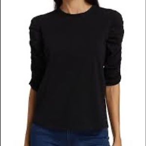 - Veronica Beard Waldorf Ruched-Sleeve T-Shirt